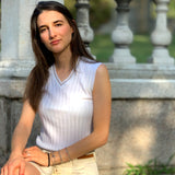 COTTON AND CASHMERE OFF WHITE KNITTED VEST  COD 267-268-269