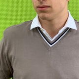 “SLOW” TAUPE SWEATER IN PURE COTTON LONG SLEEVE 288-289-290-291