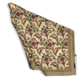 Foulard pura Seta Cm 90x90 stampa Paisley fiorato colore Beige Cod 293
