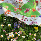 Foulard pura Seta cm 90x90 stampa fiorato cornice Verde Cod 295