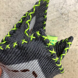 CASHMERE, SILK AND WOOL PRINTED POCKET SQUARE, COLOR GREY WITH GREEN STITCHING. COD 030