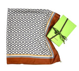 Foulard pura Seta cm 90x90 stampa Anelli colore Cotto Cod 340