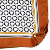 PURE SILK PRINTED SCARF CM 90X90 COLOR RUST COD 340