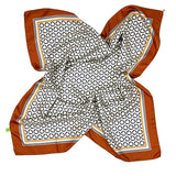 PURE SILK PRINTED SCARF CM 90X90 COLOR RUST COD 340