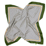 Foulard pura Seta stampa Anelli colore Oliva Cod 343