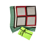 Foulard pura Seta Cm 90x90 stampa Cornici colore Reseda e marrone Cod 346