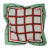 Foulard pura Seta Cm 90x90 stampa Cornici colore Reseda e marrone Cod 346