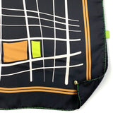 Foulard pura Seta Cm 90x90 stampa geometrico colore Nero Cod 347