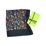 Foulard pura seta Cm 90x90 Stampa Barocchi colore Nero Cod 351