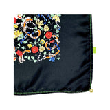 Foulard pura seta Cm 90x90 Stampa Barocchi colore Nero Cod 351