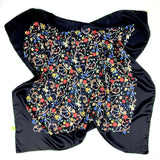 Foulard pura seta Cm 90x90 Stampa Barocchi colore Nero Cod 351