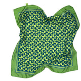 Foulard pura seta Cm 70x70 Stampa geo'70 colore Verde Cod 358