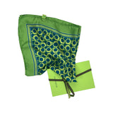 Foulard pura seta Cm 70x70 Stampa geo'70 colore Verde Cod 358