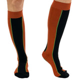 Calze donna Cotone pannello bicolore Nero e Mattone Cod 387
