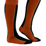 Calze donna Cotone pannello bicolore Nero e Mattone Cod 387