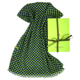 Sciarpa in pura Lana stampata Blu e Verde Cod  399