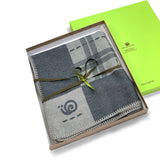 Coperta Yacht in pura Lana Jacquard colore Grigio orlo punto sella Cod 039