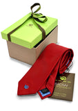 Cravatta pura Seta unita Rosso larga 6 cm Cod 003