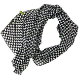 100% WOOL PRINTED SCARF CM 40X200 COLOR BLACK AND WHITE COD 402