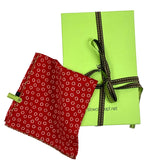 Fazzoletto da taschino pura lana stampata disegno anelli Rosso Cod 407