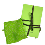 Fazzoletto da taschino pura lana stampata disegno anelli Verde Cod 408