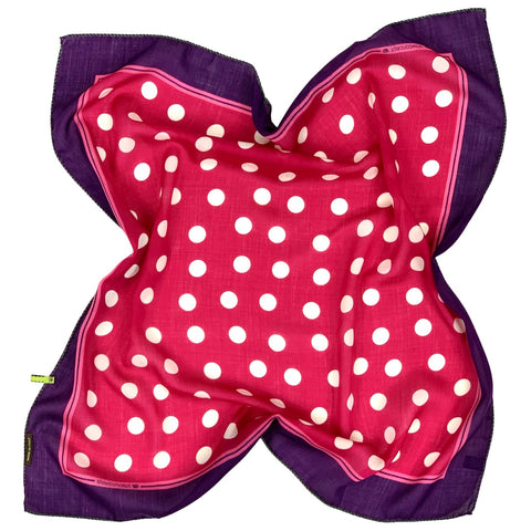 Foulard stampato in pura Lana Fuxia Viola Cod 418