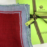 Fazzoletto da taschino in garza di lana Rosso Cod 421