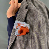 PURE WOOL PRINTED POCKET SQUARE COLOR ORANGE COD 424