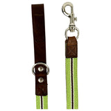 Guinzaglio Verde con riga bianca e marrone Cod 430