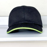 Cappellino baseball in puro Cashmere colore Nero Cod 460