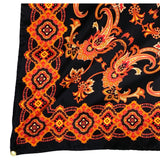 PURE SILK PRINTED PAISLEY SCARF CM 90X90 COLOR BLACK COD 468