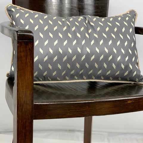 Pure Jacquard Silk Pillow, Cm 30x50  geo design color Grey Cod 477