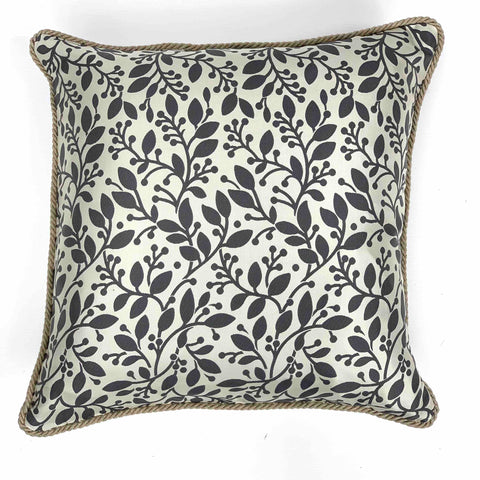 Pure Jacquard Silk Pillow, Cm 40X40  ramage design color Grey COD 481