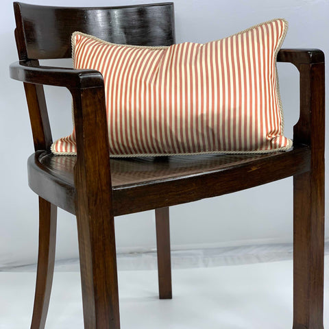 Cuscino in Seta Jacquard  Cm 30x50  disegno riga colore Arancio Cod 492
