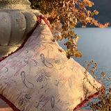 Cuscino in Seta  Vintage Cm 40x40 disegno paisley colore Bordeaux Cod 497
