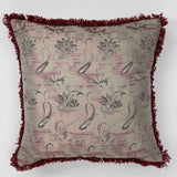 Cuscino in Seta  Vintage Cm 40x40 disegno paisley colore Bordeaux Cod 497