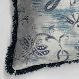 Cuscino in Seta  Vintage Cm 40x40 disegno paisley colore bianco ghiaccio  Cod 498