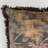 Cuscino in Seta  Vintage Cm 40x40 disegno paisley colore marrone  Cod 499