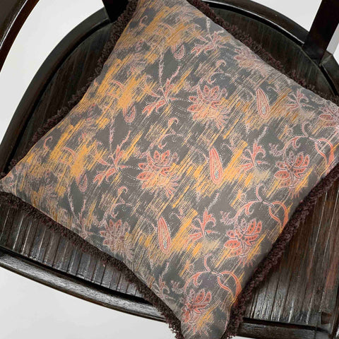 Vintage Silk pillow Cm 40x40, paisley design color brown COD 499