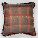 Cuscino in Seta  Vintage Cm 40x40 disegno check colore marrone  Cod 502