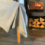 Coperta in puro Cashmere orlo sella colore Fumo Cod 521