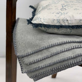 Coperta in puro Cashmere orlo sella colore Fumo Cod 521
