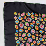 Foulard pura seta nero cm 90x90 disegno cuori multicolor Cod 533