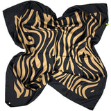 Foulard cm 90x90 Pura Seta disegno zebra beige e nero Cod 535