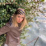 Foulard cm 90x90 Pura Seta disegno zebra beige e nero Cod 535