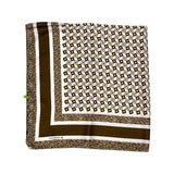 Foulard cm 90x90 Pura Seta disegno geometrico marrone Cod 539