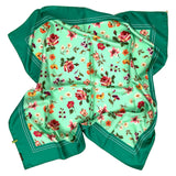 Foulard cm 90x90 Pura Seta disegno Rose colore Acqua Cod 551
