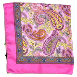 Foulard cm 90x90 Pura Seta disegno Cashmere colore Rosa Cod 555