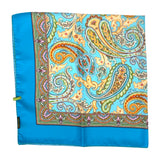 Foulard cm 90x90 Pura Seta disegno Cashmere colore Azzurro Cod 556