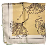Foulard in Pura Seta cm 70x70 disegno bio fiore color oro Cod 562
